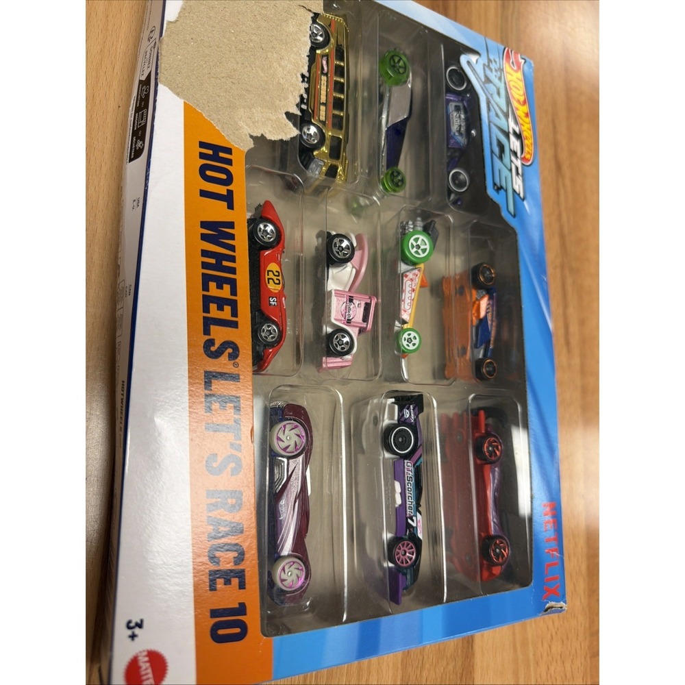 Hot Wheels Let's‎ Race 10 Pack Mattel GT Scorcher Street Shrieker Gotta Go Cars